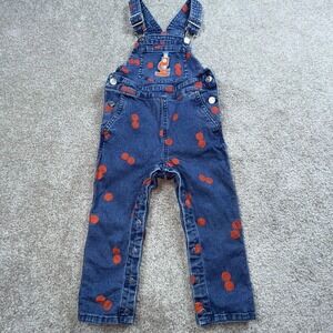 Christian Robinson x Target Kids 2T Denim Overalls Orange Polka Dot Microscope